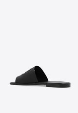 Dolce 
Gabbana DG Logo Calf Leather Slides Black A80397 AO602-80999