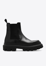 Dolce 
Gabbana High Trekking Brushed Leather Chelsea Boots Black A60565 AB640-80999