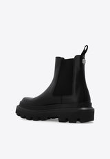 Dolce 
Gabbana High Trekking Brushed Leather Chelsea Boots Black A60565 AB640-80999