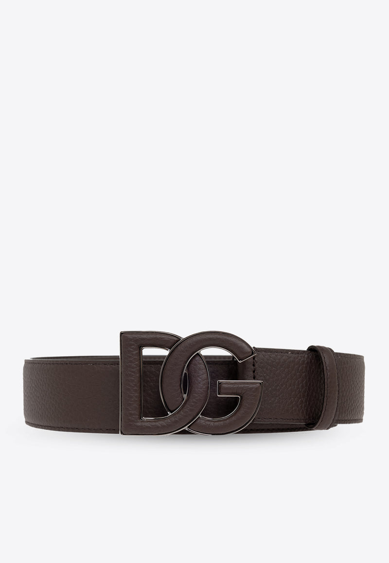 Dolce 
Gabbana DG Logo Leather Belt Brown BC4675 AT489-80076