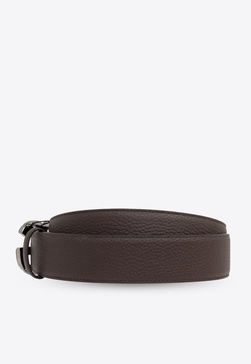 Dolce 
Gabbana DG Logo Leather Belt Brown BC4675 AT489-80076