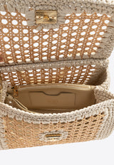 Dolce 
Gabbana Large Sicily Raffia Top Handle Bag Beige BB6002 AV888-8Z149