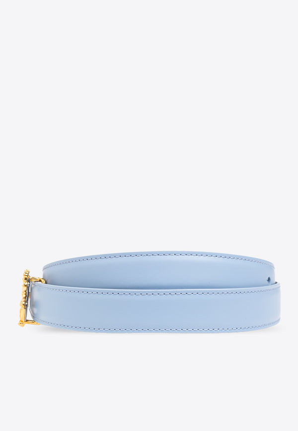 Dolce 
Gabbana Baroque DG Logo Leather Belt Light Blue BE1348 AZ831-80789