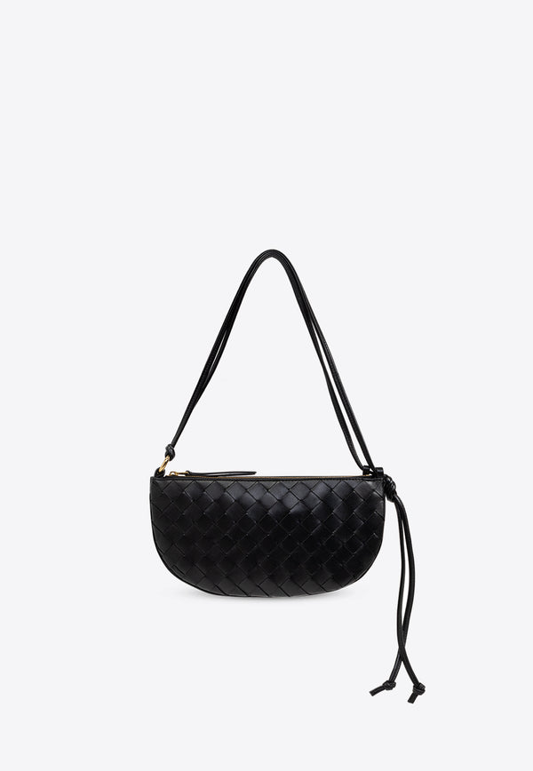 Bottega Veneta Gemellini Intrecciato Leather Double Pouch with Strap Black 796354 VCPP1-1019