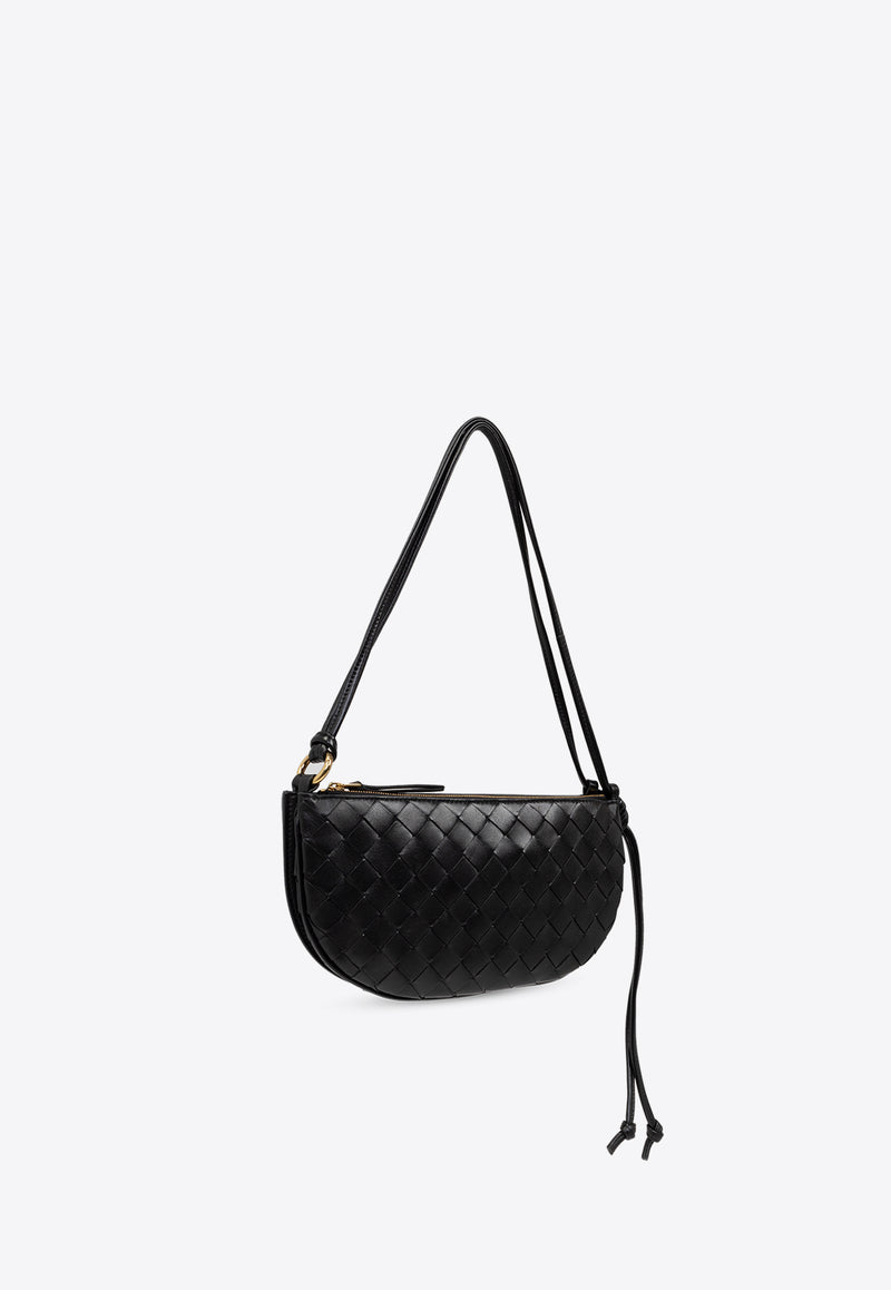 Bottega Veneta Gemellini Intrecciato Leather Double Pouch with Strap Black 796354 VCPP1-1019