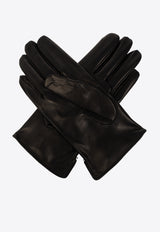 Dolce 
Gabbana Embossed Logo Nappa Leather Gloves Black BG0169 AQ381-80999