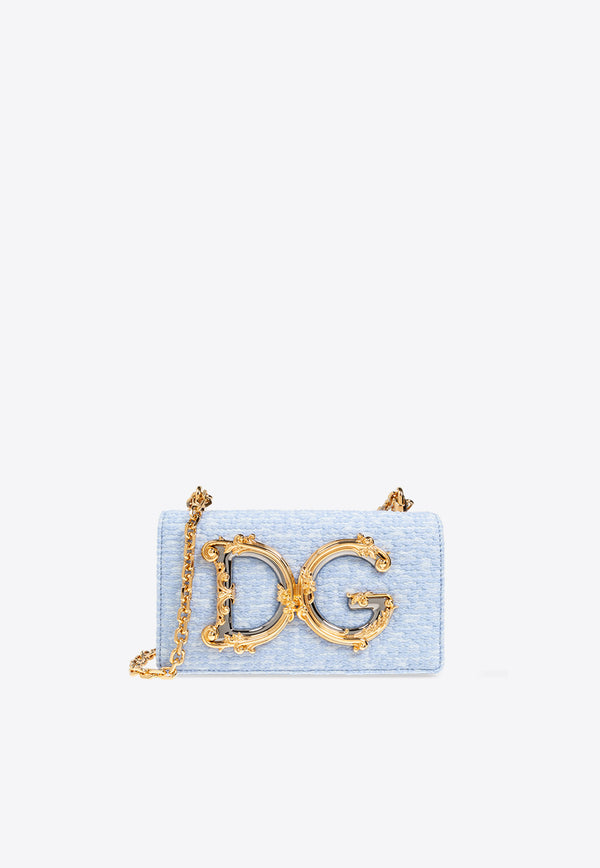 Dolce 
Gabbana DG Girls Bouclé Shoulder Bag Light Blue BI1416 AV884-80789