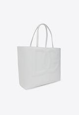 Dolce 
Gabbana Medium DG Logo Leather Tote Bag White BB7338 AW576-80002