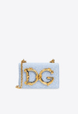 Dolce 
Gabbana Medium DG Girls Bouclé Shoulder Bag Light Blue BB6498 AV884-80789