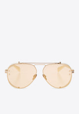 Balmain Capitaine Aviator Sunglasses Beige BPS-125C-62 0-0