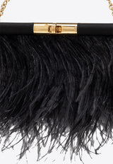 Dolce 
Gabbana Medium Marlene Ostrich-Feather Shoulder Bag Black BB7620 A9S91-8B956