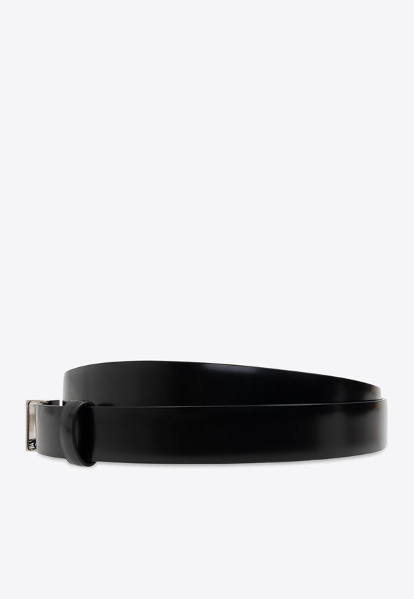 Dolce 
Gabbana Logo Buckle Brushed Leather Belt Black BC4870 AI935-80999