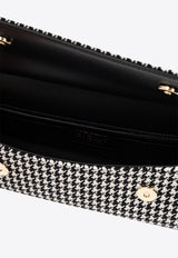 Dolce 
Gabbana Small Sicily Houndstooth Top Handle Bag Black BB7116 AV919-HW5FG