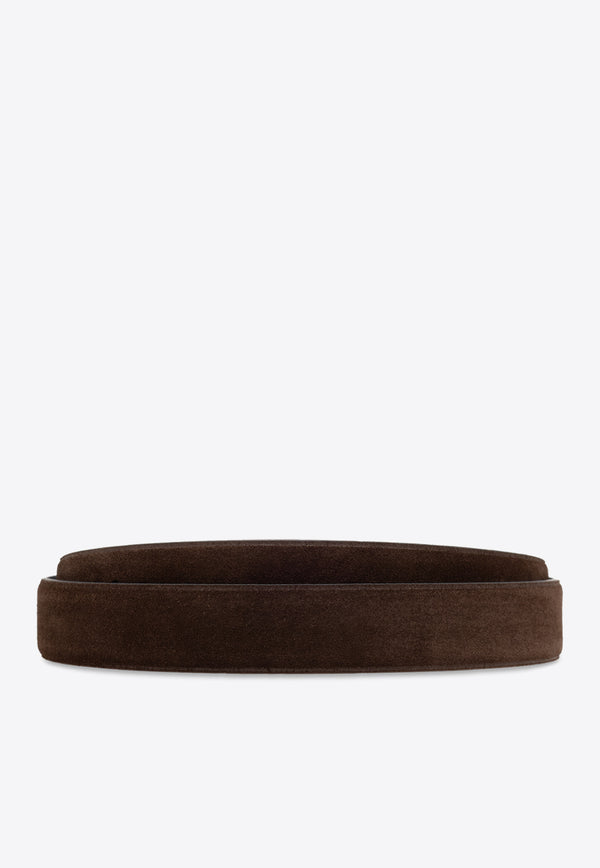 Dolce 
Gabbana Rolled Buckle Suede Belt Brown BC4337 AT441-80081