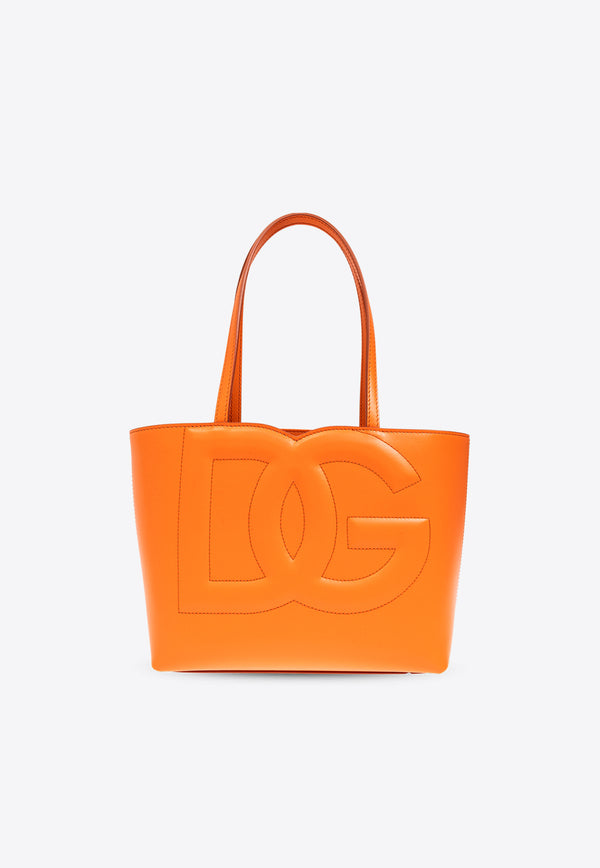 Dolce 
Gabbana Small DG Logo Leather Tote Bag Orange BB7337 AW576-80244