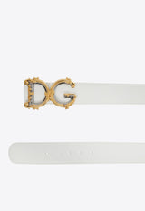 Dolce 
Gabbana DG Baroque Leather Belt White BE1336 AZ831-80001