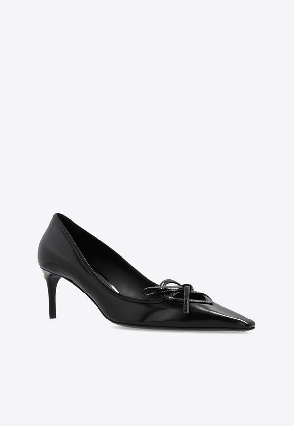 Dolce 
Gabbana Mun 60 Bow Appliqué Leather Pumps Black CD1855 A1037-80999