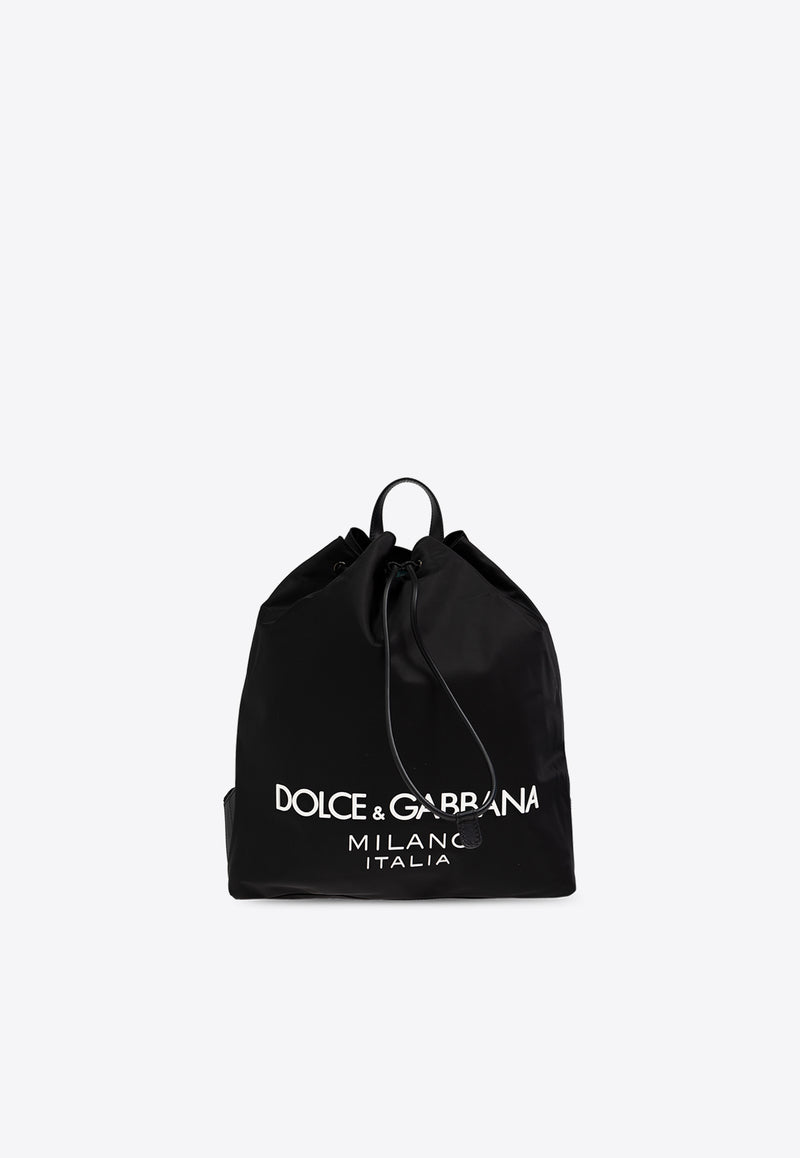 Dolce 
Gabbana DG Milano Logo Printed Backpack Black BM2336 AG182-8B956