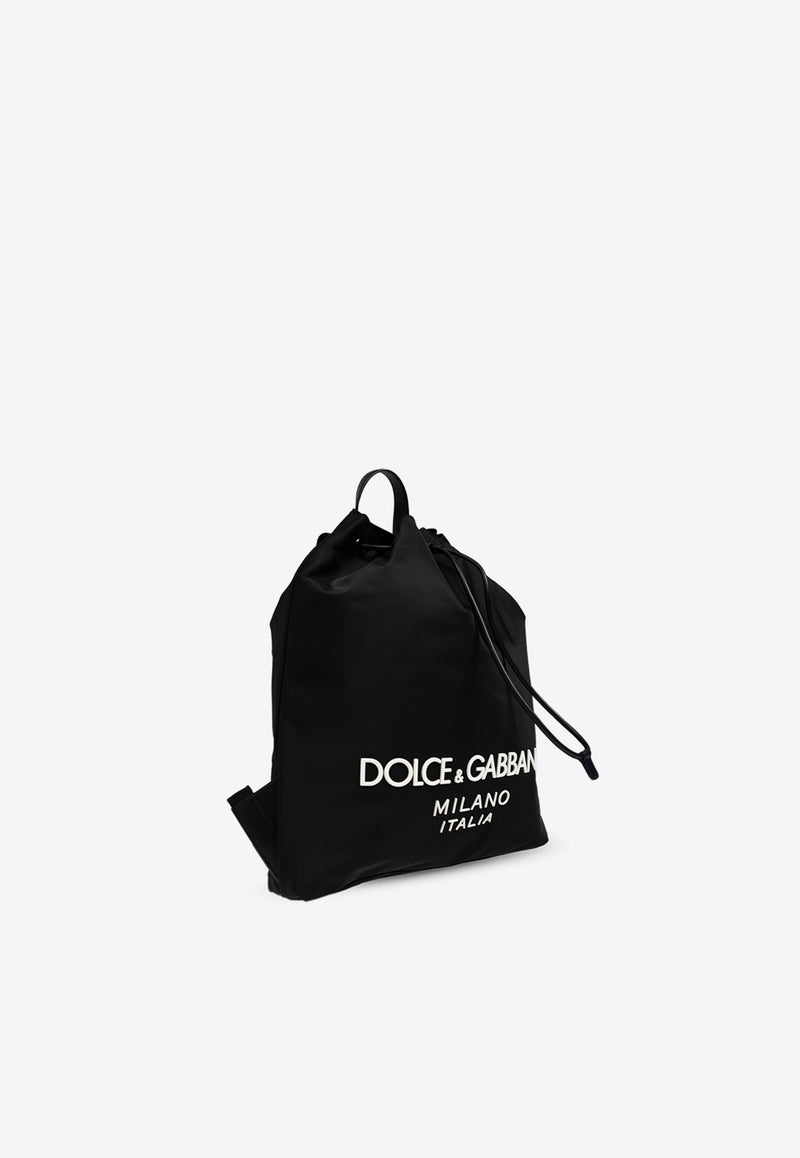 Dolce 
Gabbana DG Milano Logo Printed Backpack Black BM2336 AG182-8B956