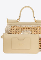 Dolce 
Gabbana Elongated Sicily Woven Raffia Top Handle Bag Beige BB7652 AV888-8Z149