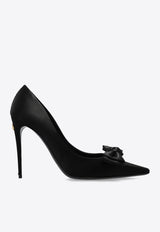 Dolce 
Gabbana 105 Bow Appliqué Satin Pumps Black CD1892 A3I64-8B956