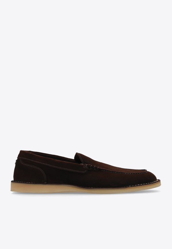 Dolce 
Gabbana Florio Ideal Suede Loafers Brown A50593 AS707-80081