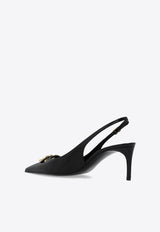 Dolce 
Gabbana Lollo 60 DG Logo Slingback Pumps Black CG0710 A1037-80999