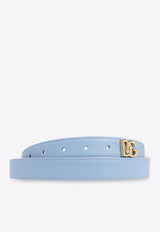 Dolce 
Gabbana DG Logo Plaque Leather Belt Light Blue BE1351 AQ420-80789