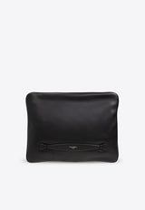 Dolce 
Gabbana Logo Embossed Leather Clutch Bag Black BM3049 AF984-80999