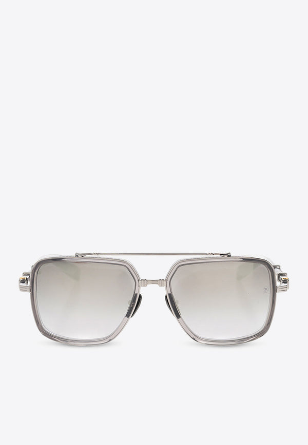 Balmain Officier Aviator Sunglasses  Gray BPS-108B-58 0-0