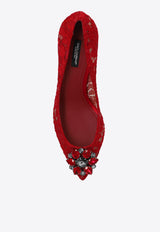 Dolce 
Gabbana Bellucci 60 Brooch Embellished Lace Pumps Red CD0066 AL198-80304