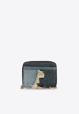 Dolce 
Gabbana Patchwork Denim Zip Wallet Blue BI3328 A9U75-80650