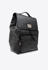 Dolce 
Gabbana Coated Logo Jacquard Backpack Black BM2334 AJ705-8B969