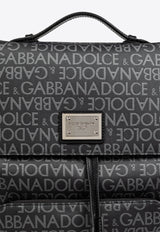 Dolce 
Gabbana Coated Logo Jacquard Backpack Black BM2334 AJ705-8B969