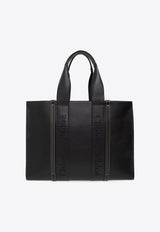 Chloé Large Woody Leather Tote Bag Black CHC22WS382 I60-001