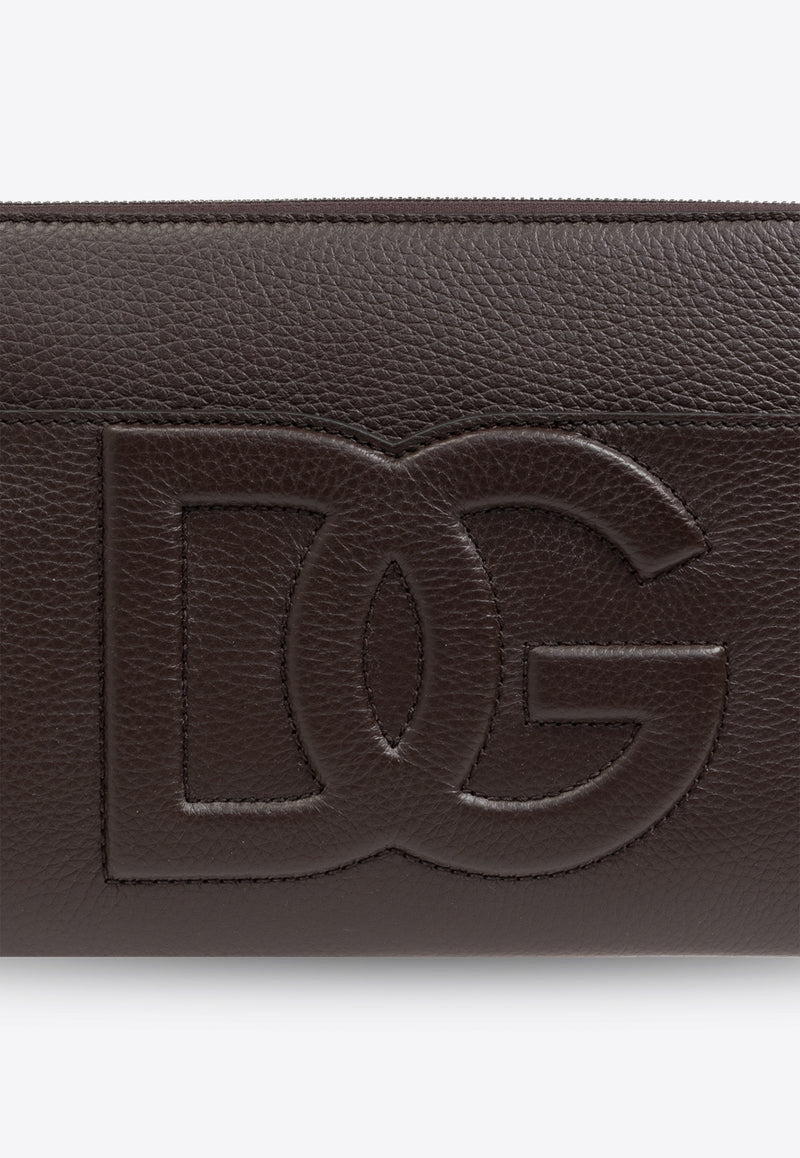 Dolce 
Gabbana Medium DG Logo Leather Pouch Bag Brown BM2338 A8034-80076