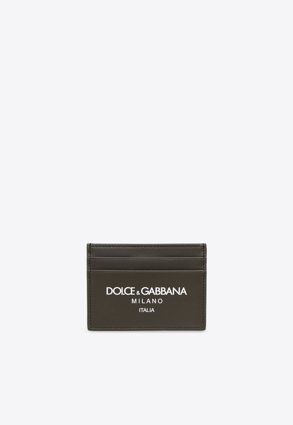 Dolce 
Gabbana Logo Print Leather Cardholder Green BP0330 AN244-HXII7