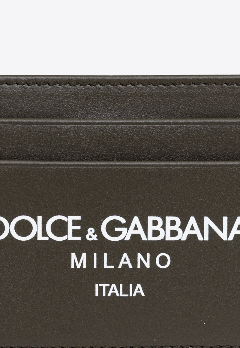 Dolce 
Gabbana Logo Print Leather Cardholder Green BP0330 AN244-HXII7