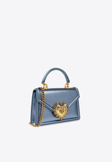 Dolce 
Gabbana Small Devotion Laminated Top Handle Bag Blue BB6711 AY812-8H633