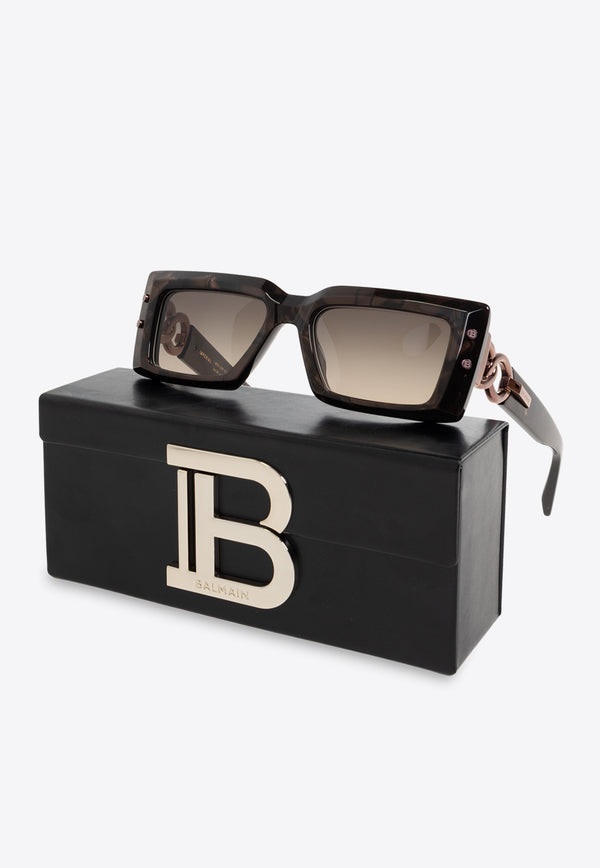 Balmain Imperial Rectangular Sunglasses Brown BPS-145F-53 0-0