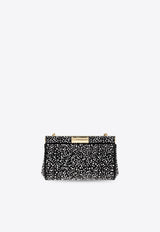 Dolce 
Gabbana Small Marlene Rhinestone Embellished Shoulder Bag Black BB7635 A5694-8D822