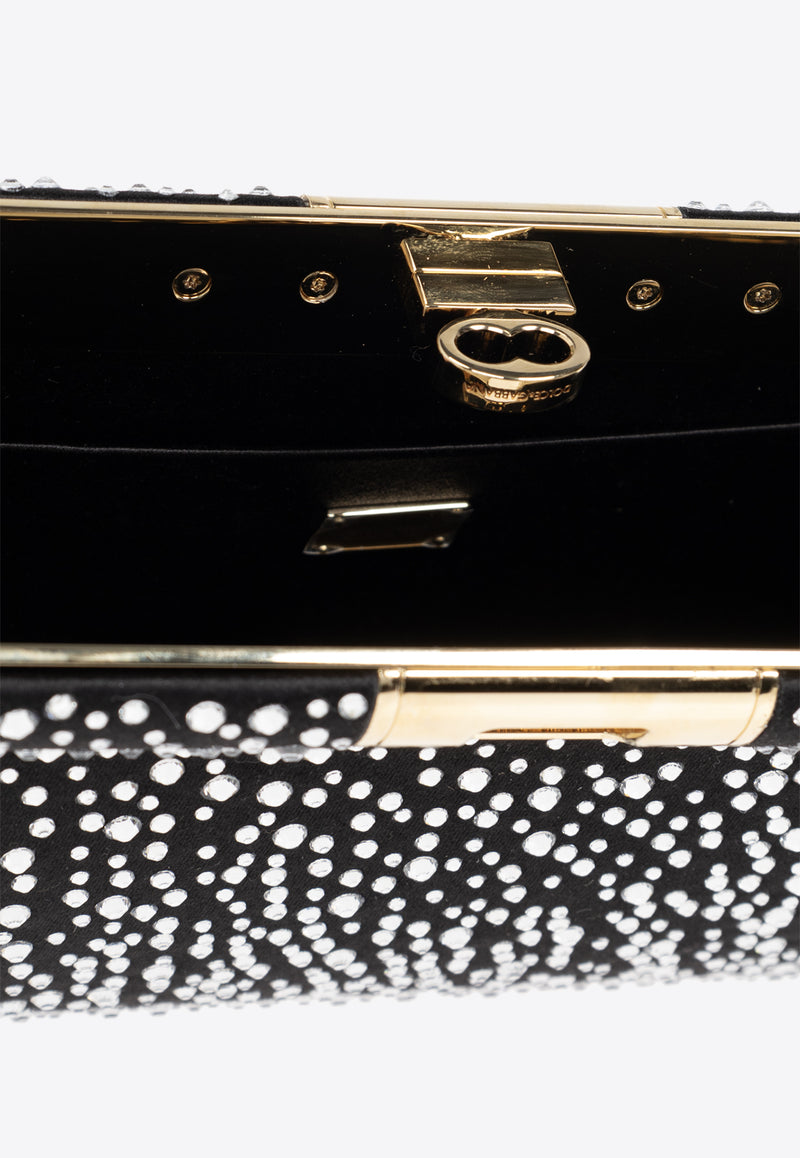 Dolce 
Gabbana Small Marlene Rhinestone Embellished Shoulder Bag Black BB7635 A5694-8D822