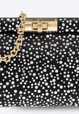 Dolce 
Gabbana Small Marlene Rhinestone Embellished Shoulder Bag Black BB7635 A5694-8D822