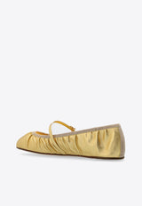 Dolce 
Gabbana Vally Mordore Leather Ballet Flats Gold CB0222 A1016-80997