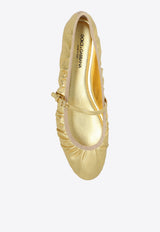 Dolce 
Gabbana Vally Mordore Leather Ballet Flats Gold CB0222 A1016-80997