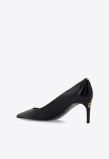 Dolce 
Gabbana 65 DG Logo Patent Leather Pumps Black CD1730 A1471-80999