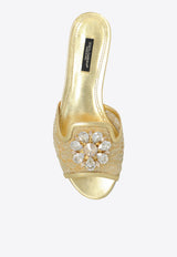 Dolce 
Gabbana Bianca Taormina Lace Flat Sandals Gold CQ0023 AE637-80997