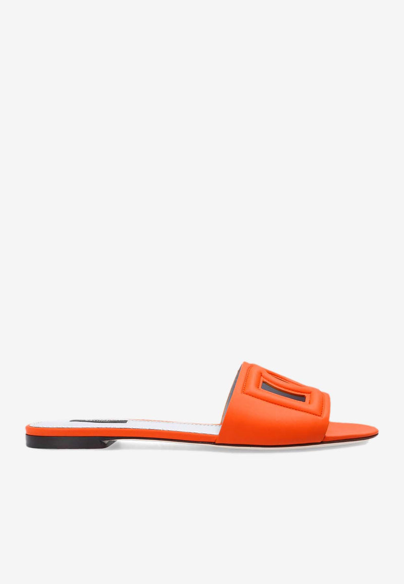 Dolce 
Gabbana DG Millennials Leather Slides Orange CQ0436 AO049-80244