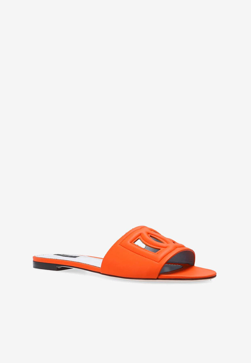 Dolce 
Gabbana DG Millennials Leather Slides Orange CQ0436 AO049-80244