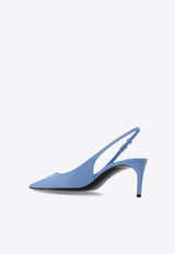 Dolce 
Gabbana Mun 60 Slingback Pumps in Polished Leather Light Blue CG0805 A1037-80789